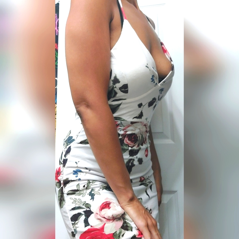 Rose Petal V-Neck Dress